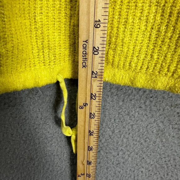 American Eagle Sweater Womens Medium Yellow Hoodie Pullover Tie Waist Oversized - Picture 3 of 6